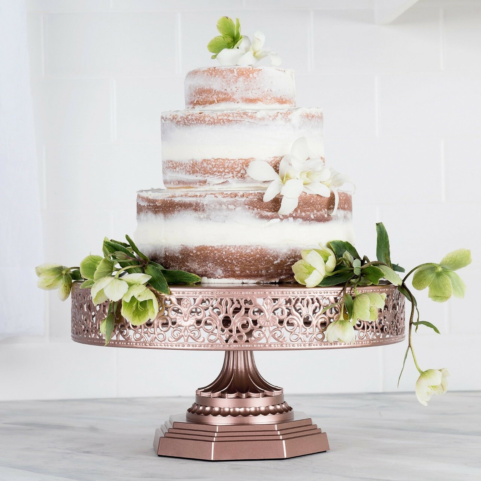 12-inch Wedding Cake Stand Round Metal Event Party Display Pedestal Plate Tower