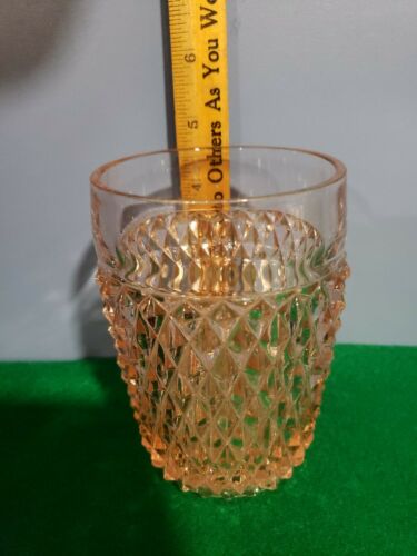 Pink Depression Glass Hobnail 10 Oz. Drinking Glass Please View Photos Thank You