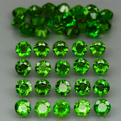 Round 3 Mm.best Color Natural Russian Top Green Chrome Diopside 40pcs/5.07ct.