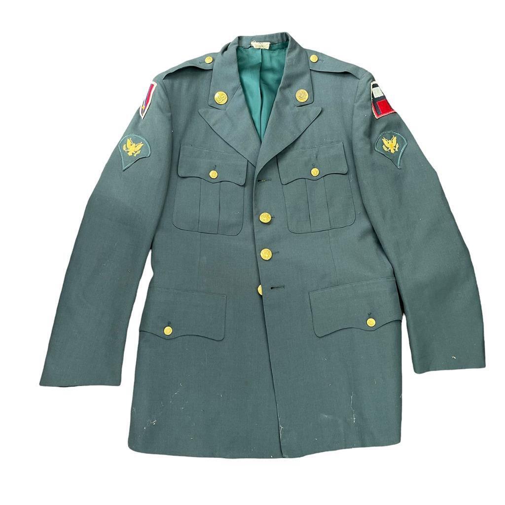 Vietnam Era Us Army Green Dress Jacket Coat First Army Class A Specialist 4th