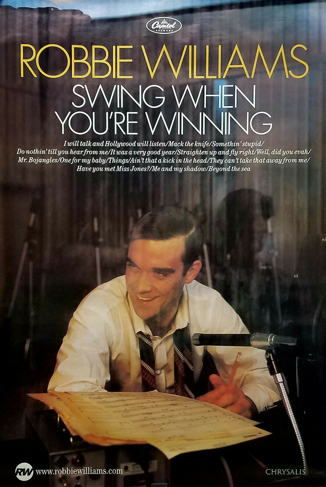 Robbie Williams Swing Rare Original Uk Jumbo Promo Poster