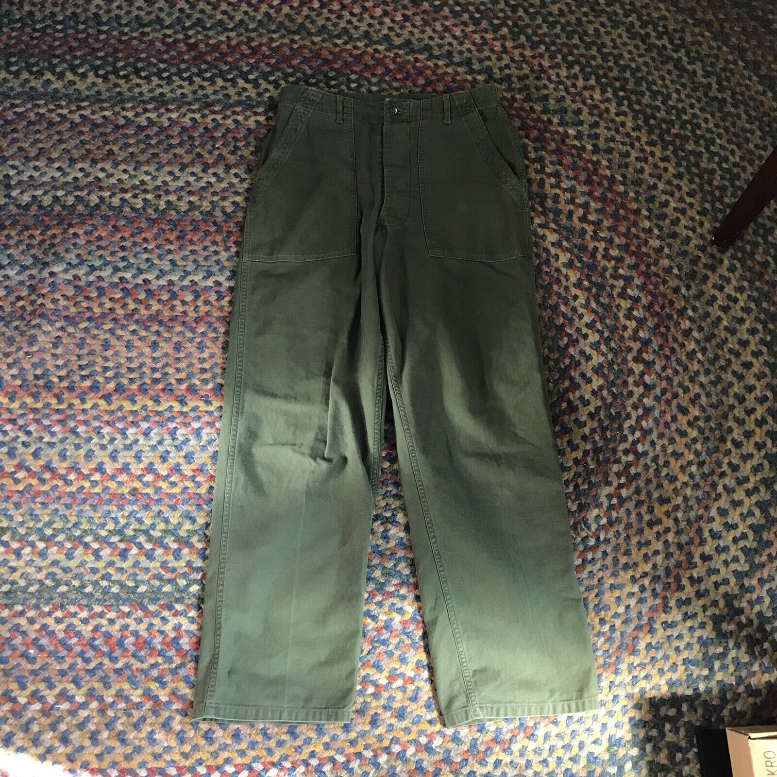 Vintage Us Army 1966 Sateen Og-107 Pants Cotton Type I 32x31