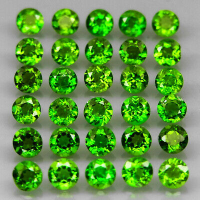 Round 3 Mm.good Color! Natural Russian Top Green Chrome Diopside 40pcs/5.05ct.