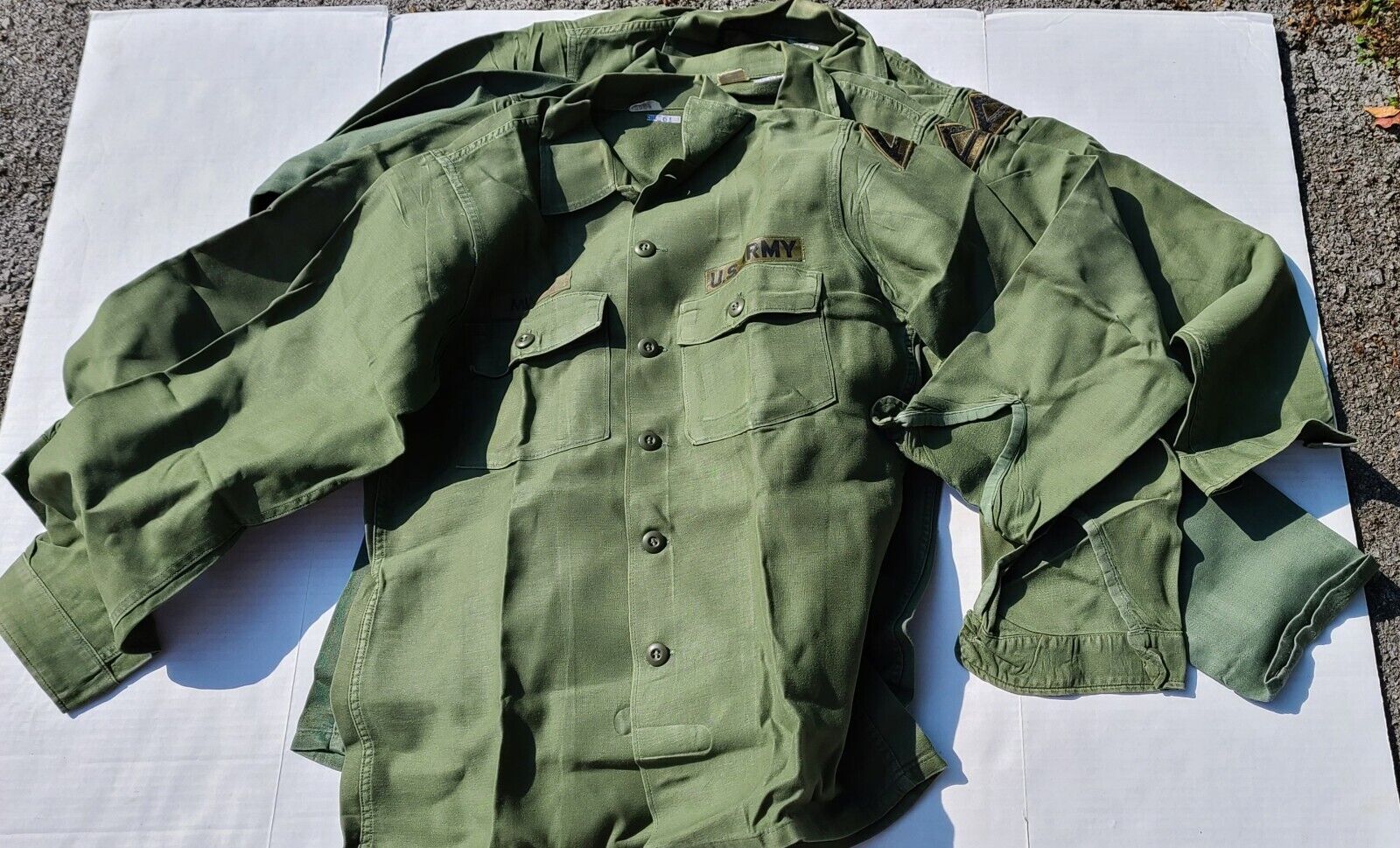 4 Vietnam Era 1969 Us Army Og-107 Sateen Utility Shirts
