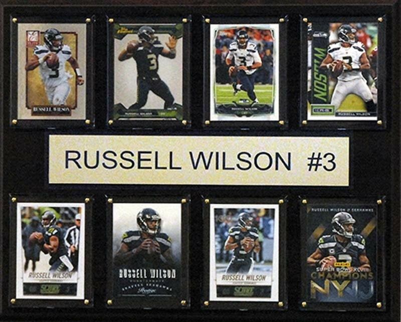 Candicollectables Nfl 12 X 15 In. Russell Wilson Seattle Seahawks 8-card Plaque