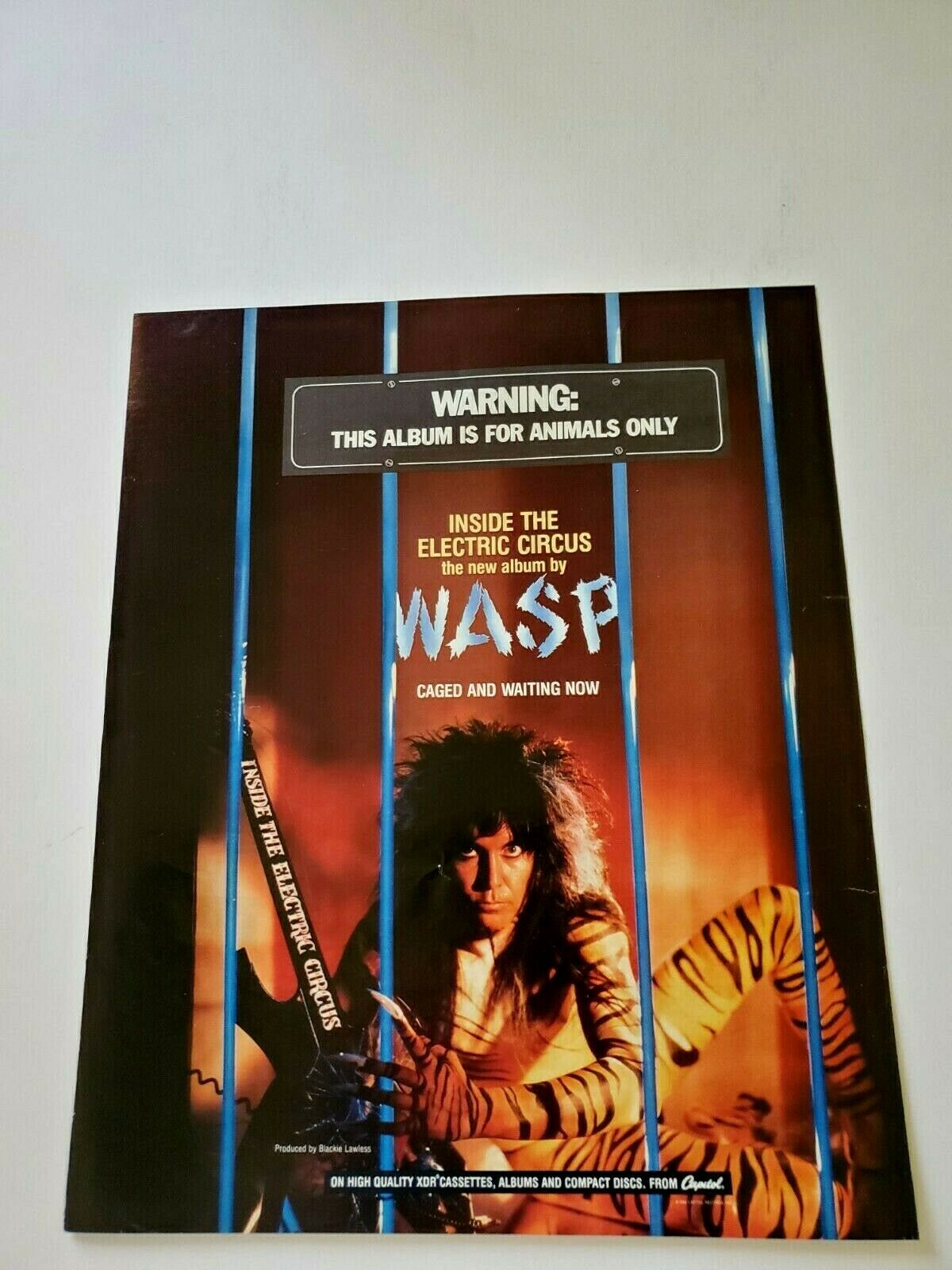 Wasp " Inside The Electric Circus " (1986) Rare Original Print Promo Poster Ad