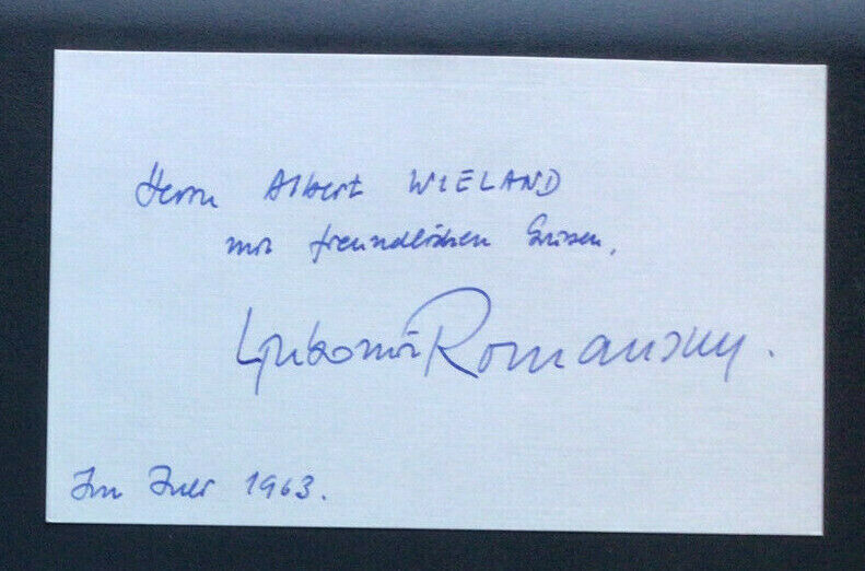 Ljubomir Romansky Signed Index Card 1963 / Autographed Bulgarian Conductor