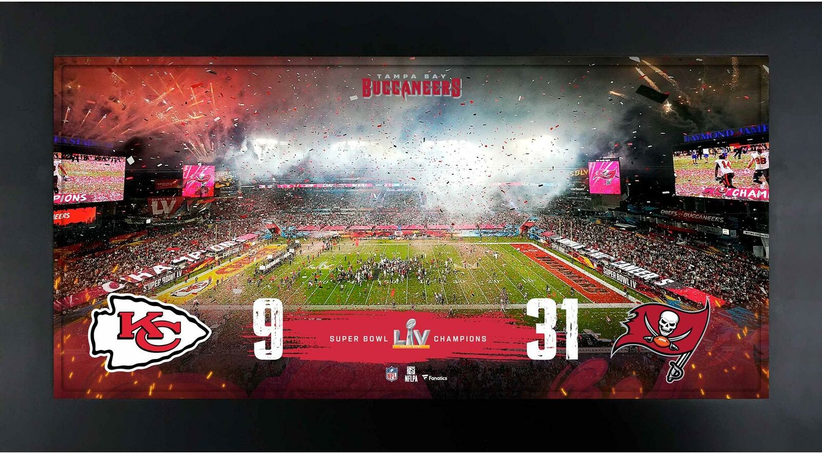 Tampa Bay Buccaneers Frmd 6" X 12" Super Bowl Lv Champs Panoramic Collage